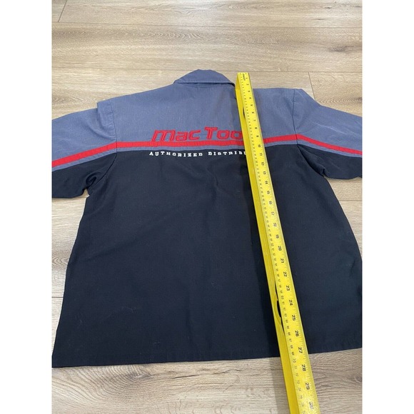 Mac Tools Men’s Black Red Short Sleeve Button Up Shirt Double Sided Large L - Picture 6 of 7